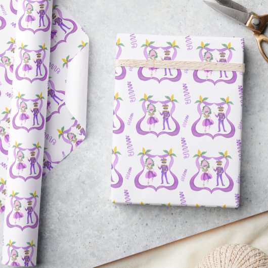 Watercolor Mardi Gras Party ラッピングペーパー