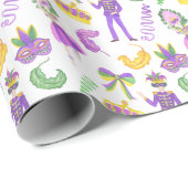 Watercolor Mardi Gras Party ラッピングペーパー (ロールコーナー)