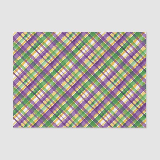 Watercolor Mardi Gras Plaid 薄葉紙 (正面)