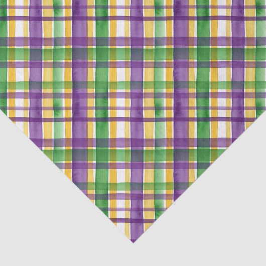 Watercolor Mardi Gras Plaid 薄葉紙 (詳細)