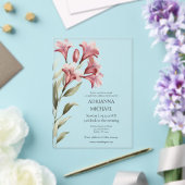 Watercolor Maroon Floral Wedding Invitation アクリル招待状 (インサイチュ (ウェディング))