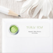 Watercolor Matcha Latte Baby Shower  ラベル (インサイチュ)