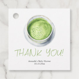 Watercolor Matcha Latte Baby Shower Thank You フェイバータグ
