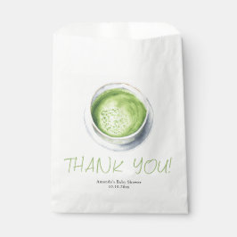 Watercolor Matcha Latte Baby Shower Thank You フェイバーバッグ