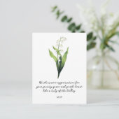 WATERCOLOR MAY LILY OF THE VALLEY BIRTH FLOWER  ポストカード (スタンド正面)