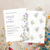 Watercolor Meadow Floral Wedding Invitation 招待状