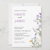 Watercolor Meadow Floral Wedding Invitation 招待状 (正面)