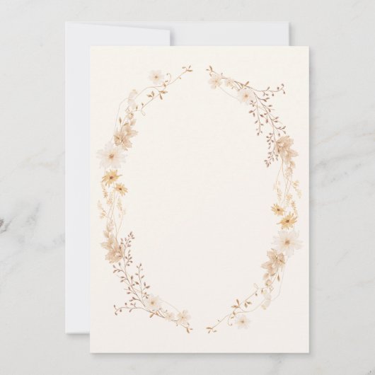 Watercolor Meadow Flowers Glitter Cap Graduation  招待状 (裏面)