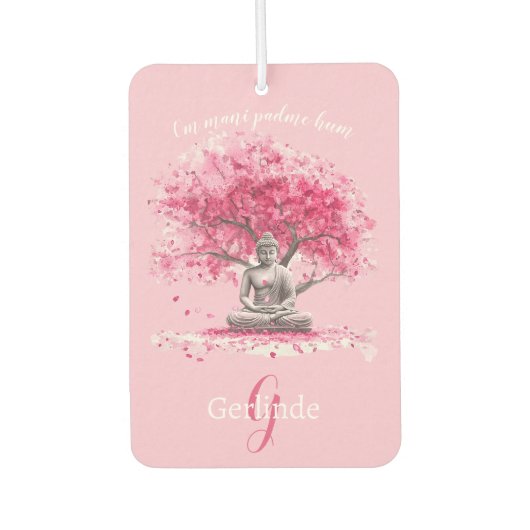 Watercolor Meditating Buddha Personalized カーエアーフレッシュナー (正面)