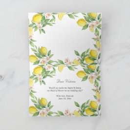 Watercolor Mediterrane will you be MAID OF HONOR? サンキューカード