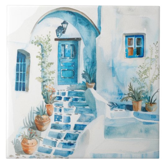 Watercolor Mediterranean  タイル (正面)