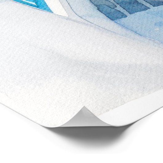 Watercolor Mediterranean ポスター (角)