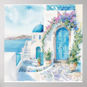 Watercolor Mediterranean ポスター (正面)