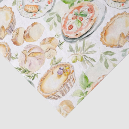 Watercolor Mediterranean Food Pattern 薄葉紙 (詳細)