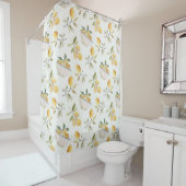 Watercolor Mediterranean Lemon Shower Curtain シャワーカーテン (インサイチュ)