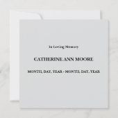 Watercolor Memorial Sympathy Card (裏面)