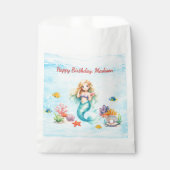 Watercolor Mermaid Birthday フェイバーバッグ (正面)