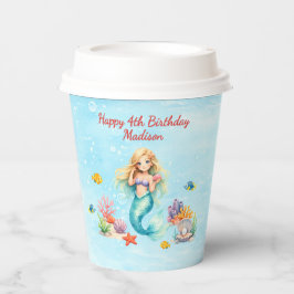 Watercolor Mermaid Birthday 紙コップ