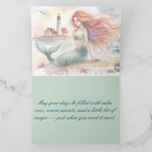 Watercolor Mermaid by Lighthouse Shore カード (内部)