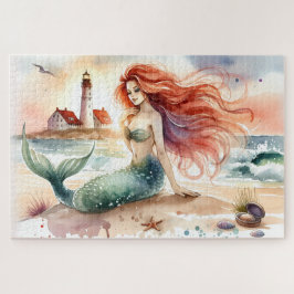 Watercolor Mermaid by Lighthouse Shore ジグソーパズル