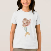 Watercolor Mermaid Girl Illustration トライブレンドＴシャツ (正面)