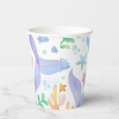 Watercolor Mermaid Tail Under The Sea Party 紙コップ (右)