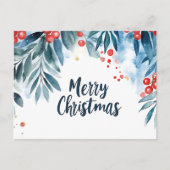 Watercolor Merry Christmas  シーズンポストカード (正面)