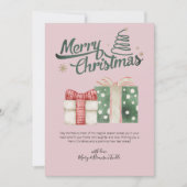 Watercolor "Merry Christmas" Gifts Greeting シーズンカード (正面)