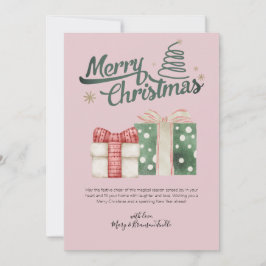 Watercolor "Merry Christmas" Gifts Greeting シーズンカード