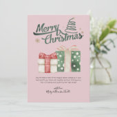 Watercolor "Merry Christmas" Gifts Greeting シーズンカード (スタンド正面)