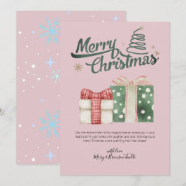 Watercolor "Merry Christmas" Gifts Greeting シーズンカード