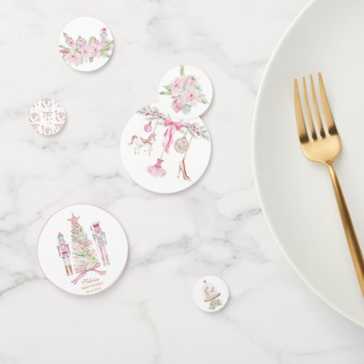  Watercolor Merry Christmas Nutcracker ballet pink コンフェッティ (グループ)