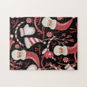 Watercolor Merry Christmas Pattern- Artistic Style ジグソーパズル (横)