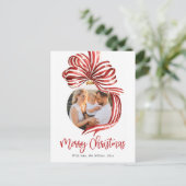 Watercolor Merry Christmas Red シーズンポストカード (スタンド正面)