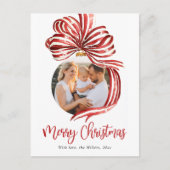 Watercolor Merry Christmas Red シーズンポストカード (正面)