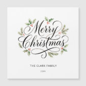Watercolor Merry Christmas Script Botanical    (正面)