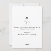 Watercolor Merry Christmas Snowman  シーズンカード (裏面)