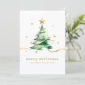Watercolor Merry Christmas Tree シーズンカード (スタンド正面)