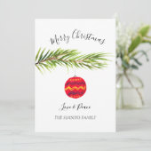 Watercolor Merry Christmas Tree Merry and bright シーズンカード (スタンド正面)