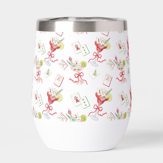 Watercolor Merry Mahjong Christmas Cocktail Party (背面)