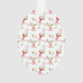 Watercolor Merry Mahjong Christmas Cocktail Party オーナメント (裏面)