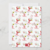 Watercolor Merry Mahjong Christmas Cocktail Party 招待状 (裏面)