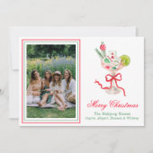 Watercolor Merry Mahjong Christmas Cocktail Photo シーズンカード (正面)