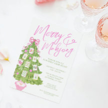 Watercolor Merry & Mahjong Christmas Tree Party