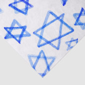 Watercolor Messy Cool Blue Star of David Hanukkah 薄葉紙 (詳細)