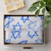 Watercolor Messy Cool Blue Star of David Hanukkah 薄葉紙 (ギフト)