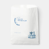 Watercolor minimalist baby shower boy フェイバーバッグ (正面)