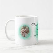 Watercolor Mint Green Poodle - Custom Photo & Name コーヒーマグカップ (左)