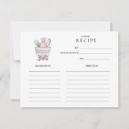 Watercolor Mixing Bowl with utensils Recipe card ノートカード