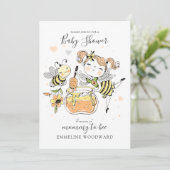Watercolor Mommy To Bee Baby Shower  招待状 (スタンド正面)
